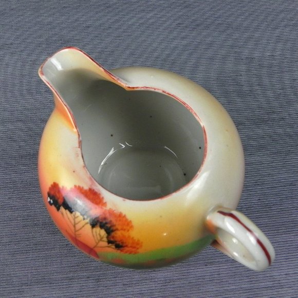 Vintage 70s Japanese Creamer | Hand-Painted Scenic Shofu China | Japan Porcelain - Picture 7 of 10